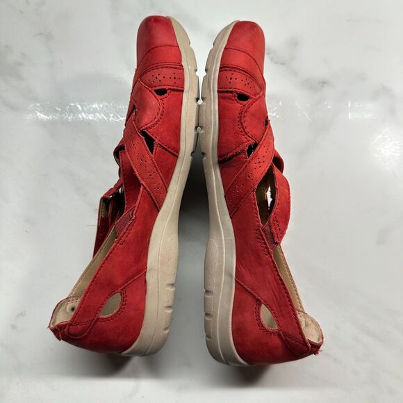 Earth Origins Rapid Teddy Red Leather Slip On Shoes, Women's Size 10 Flats - Picture 4 of 12